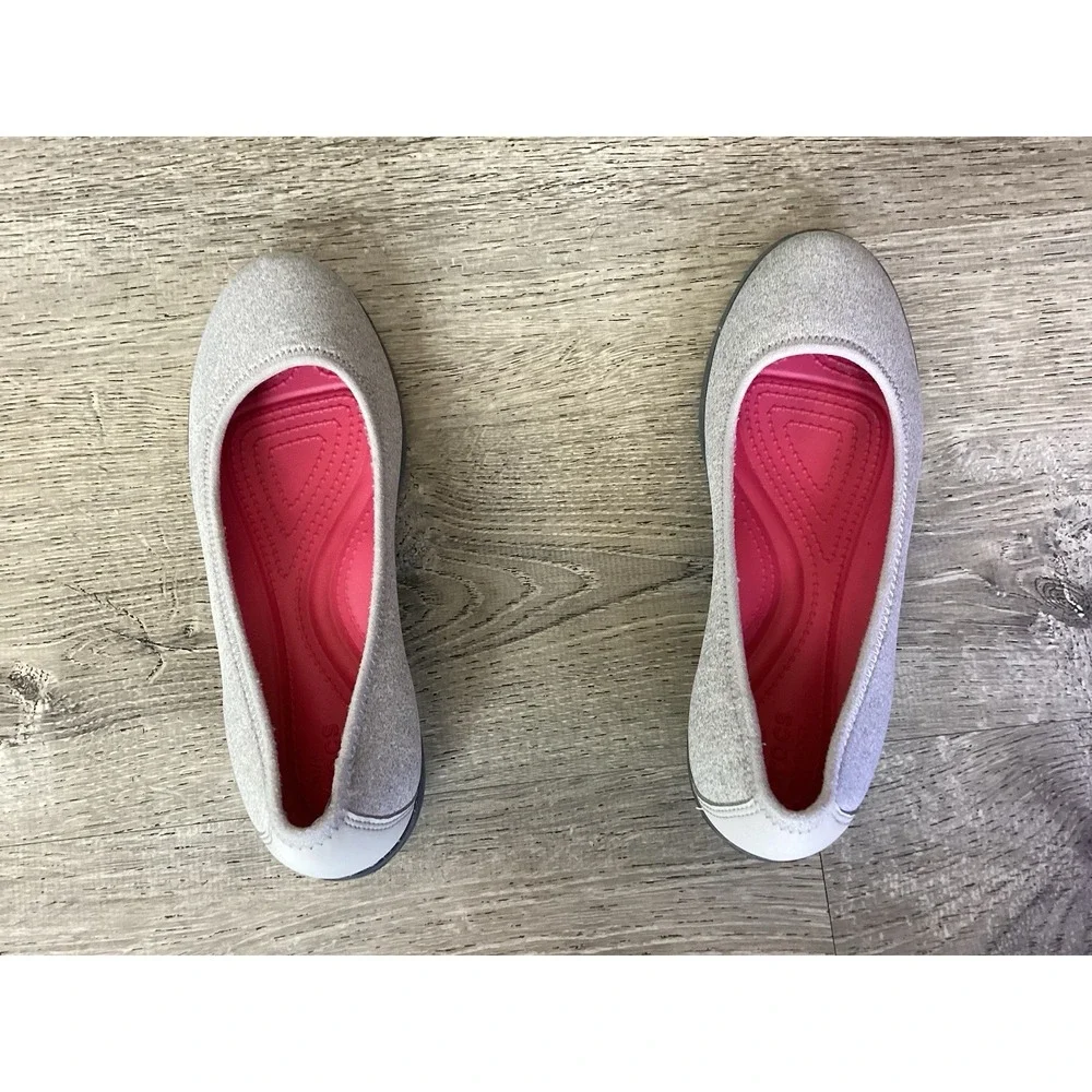 Crocs Shoes Women's Size 7 Heathered Gray Pull On Busy Day Ballet Wedge Casual